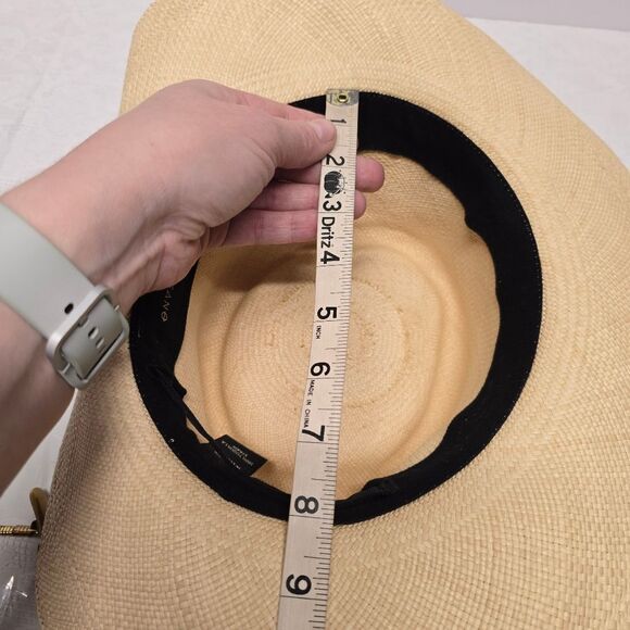 Artesano Puglia Elegant Cream Wide-Brim Toquilla Straw Hat Black Band Boho Chic main image 4